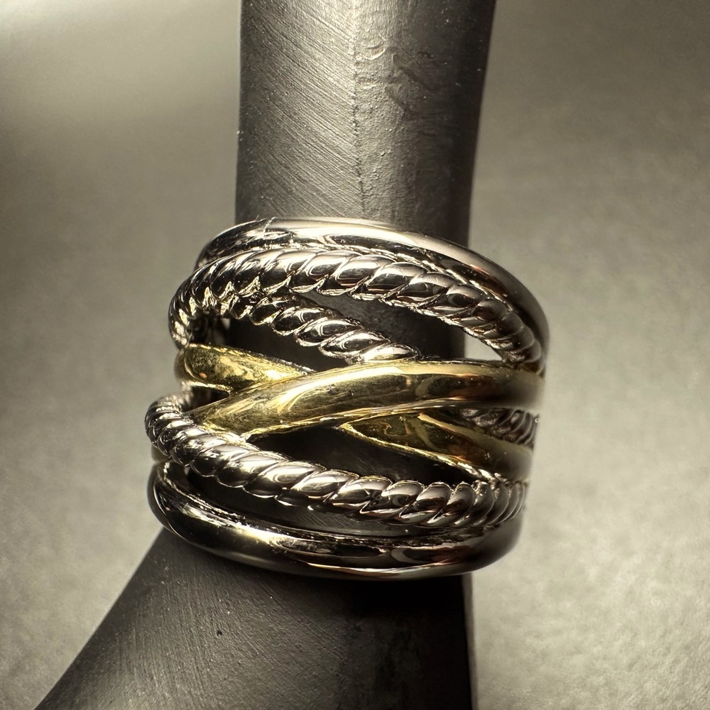 Interwoven Legacy Ring .925 Sterling Silver with Gold-Tone Accents